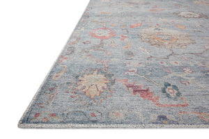 Side view of the Elysium Denim / Multi rug.