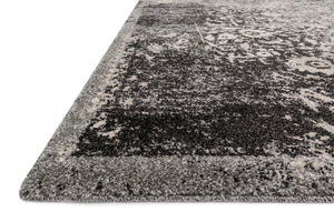 Side view of the Emory Black / Ivory rug.