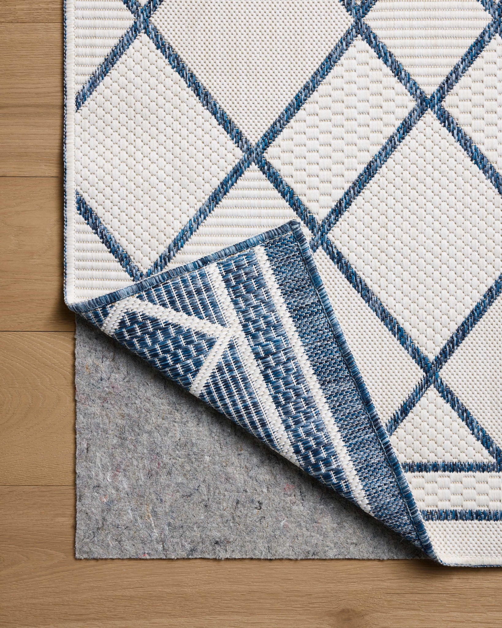 Easton Ivory / Denim shown from a different angle to reveal its pattern.