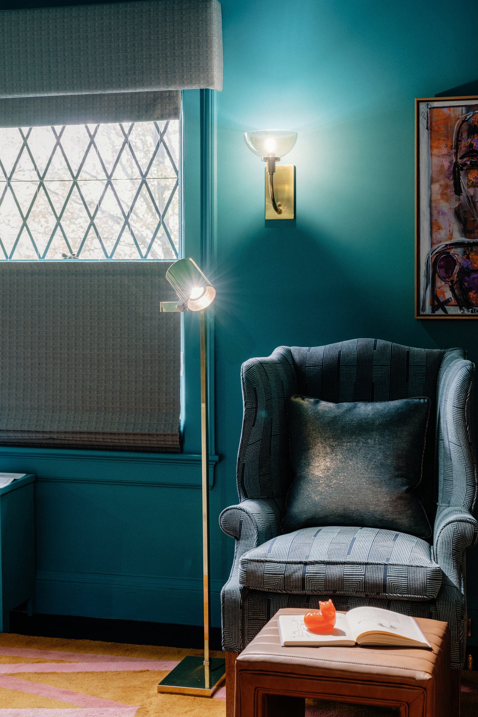 Highgrove Floor Lamp 7" in aged brass — a Hudson Valley floor lamp for living rooms and reading nooks at Laurie Yapp Home.