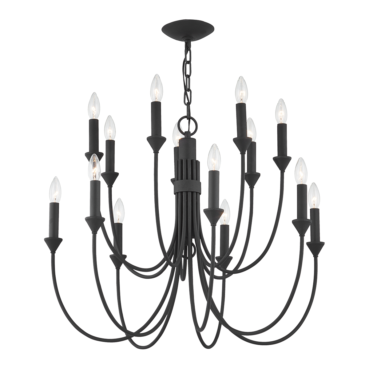 Cate Chandelier 30" — a Troy chandelier for dining rooms, entries, and living rooms at Laurie Yapp Home.
