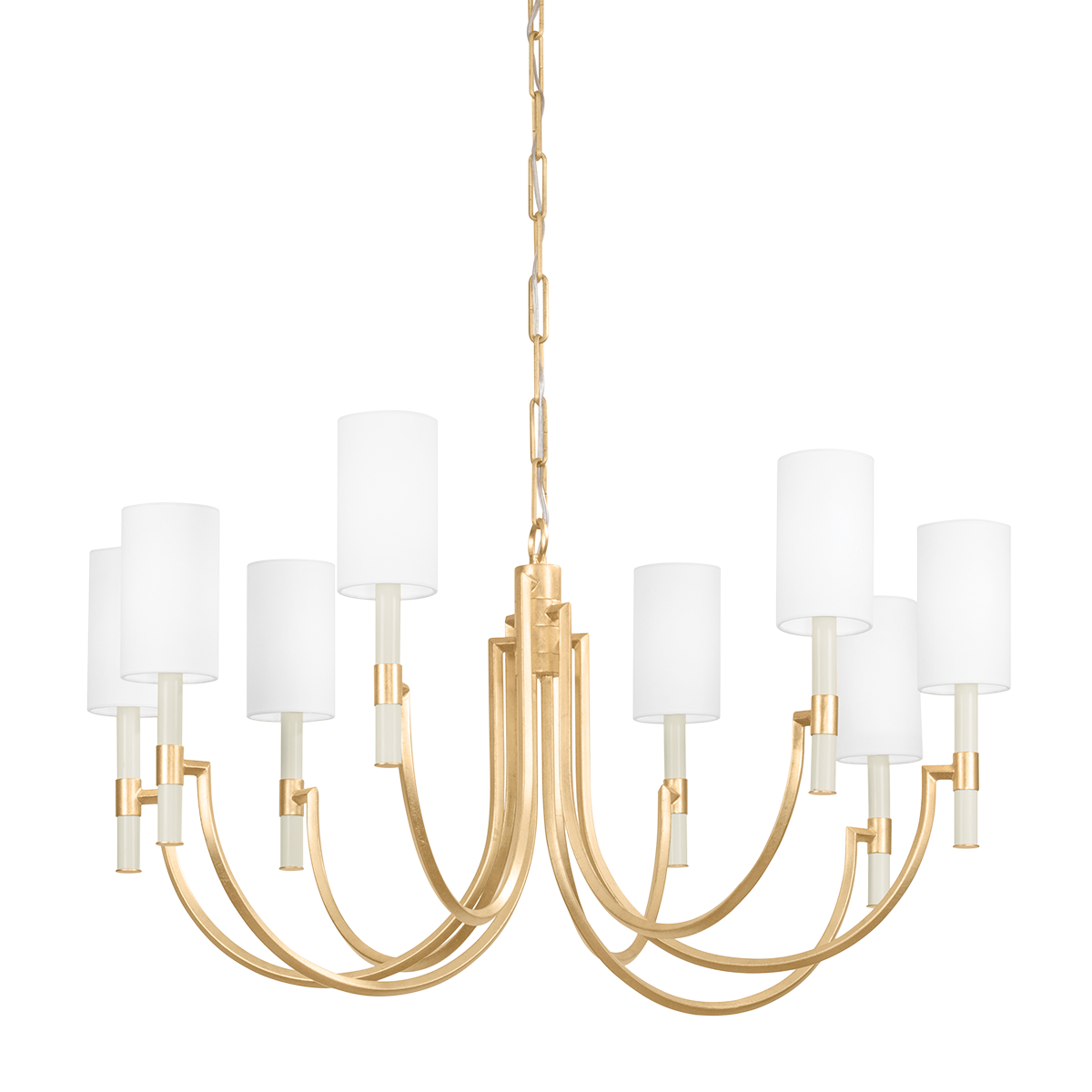 Gustine Chandelier 42" shown from a second angle to highlight the frame, arms, and shade detail.