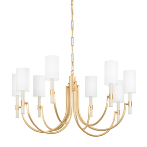 Gustine Chandelier 42" shown from a second angle to highlight the frame, arms, and shade detail.