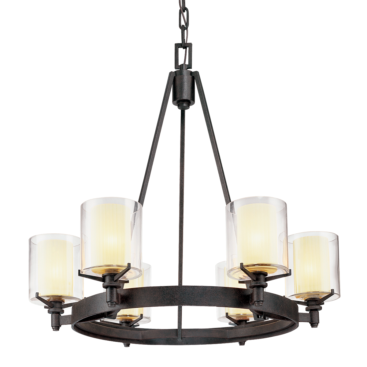 Arcadia Chandelier 27" — a Troy chandelier for dining rooms, entries, and living rooms at Laurie Yapp Home.