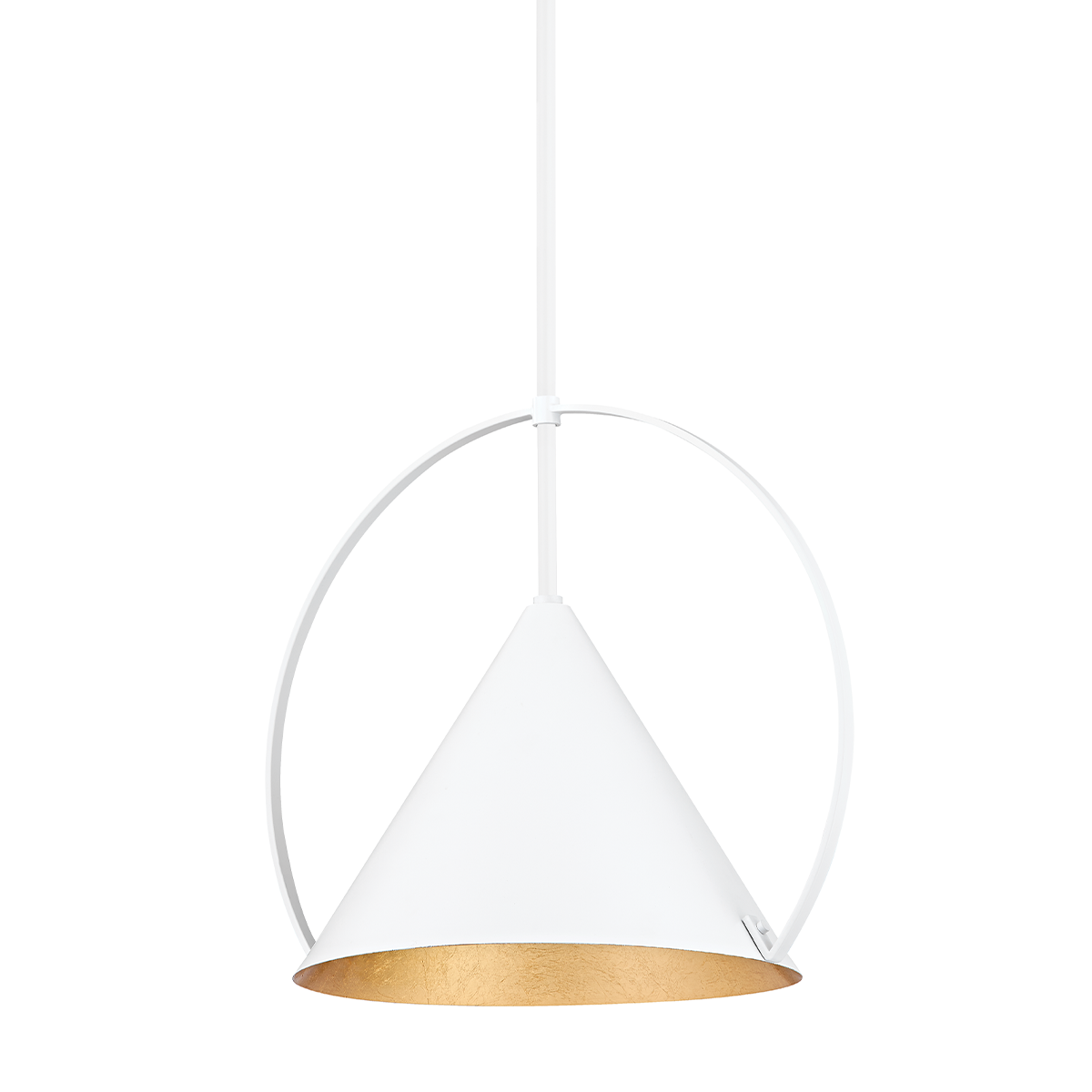 Mari Pendant shown from a second angle to highlight the shade shape and metal detail.