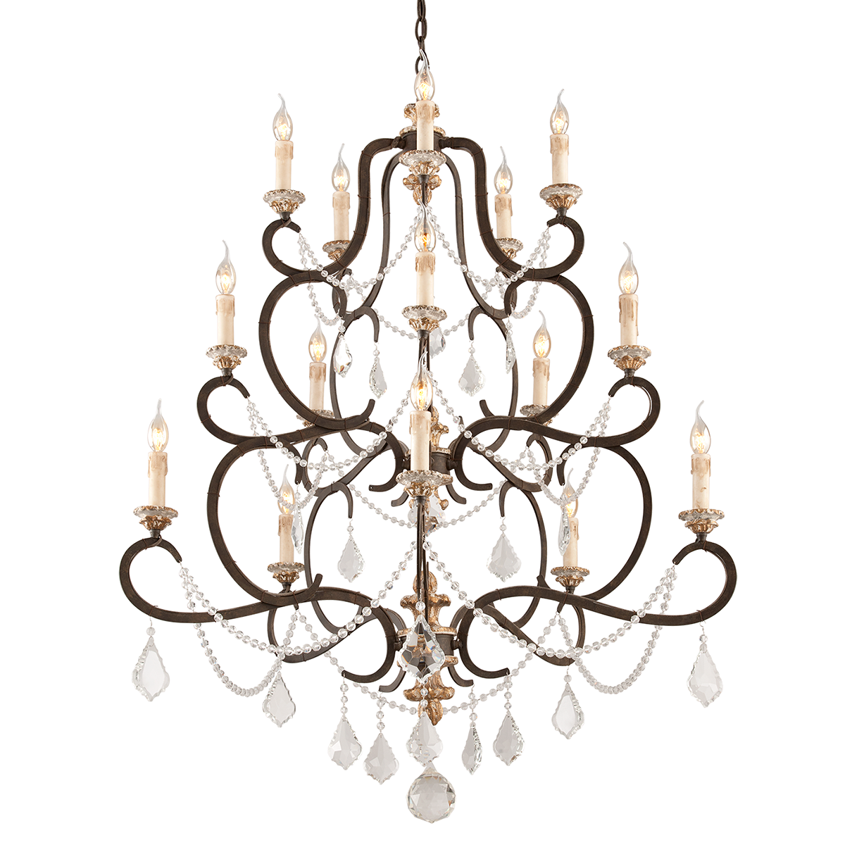 Bordeaux Chandelier 43" — a Troy chandelier for dining rooms, entries, and living rooms at Laurie Yapp Home.