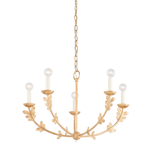 Florian Chandelier 28" shown from the front to reveal the frame, arms, and shade detail.