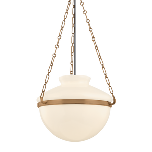 Paradigm Pendant 19" shown from a second angle to highlight the shade shape and metal detail.