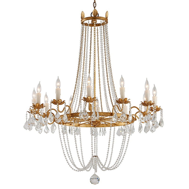 Viola Chandelier 37.5" — a Troy chandelier for dining rooms, entries, and living rooms at Laurie Yapp Home.