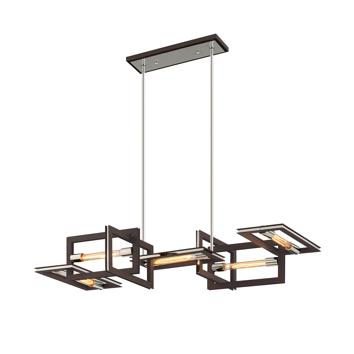 Enigma Linear 31" x 11.25" — a Troy linear for dining rooms, kitchen islands, and long consoles at Laurie Yapp Home.