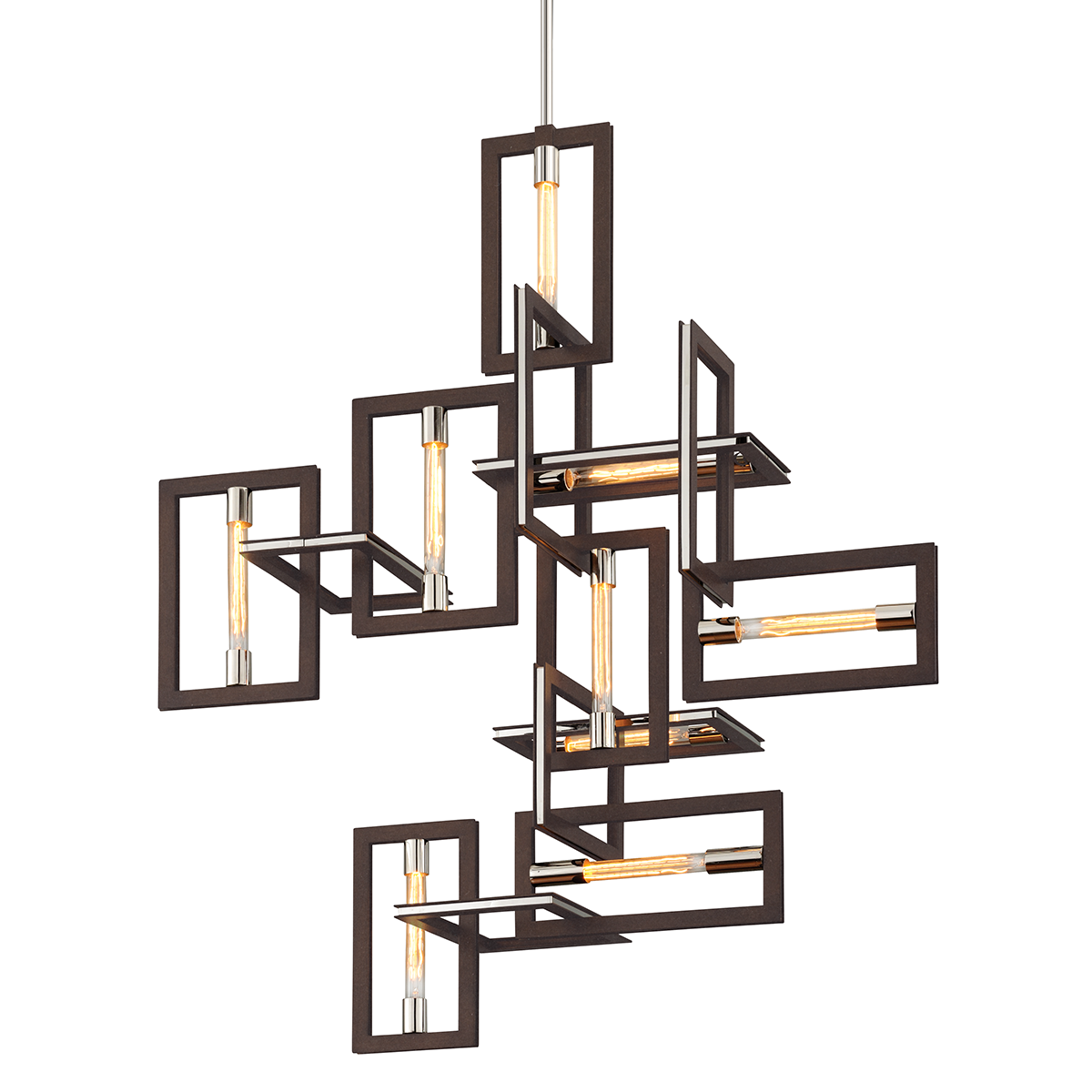Enigma Chandelier 30.5" — a Troy chandelier for dining rooms, entries, and living rooms at Laurie Yapp Home.