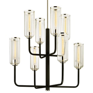 Aeon Chandelier 37" x 36" shown from a second angle to highlight the frame, arms, and shade detail.
