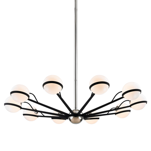 Ace Chandelier 50" x 10.25" shown from a second angle to highlight the frame, arms, and shade detail.