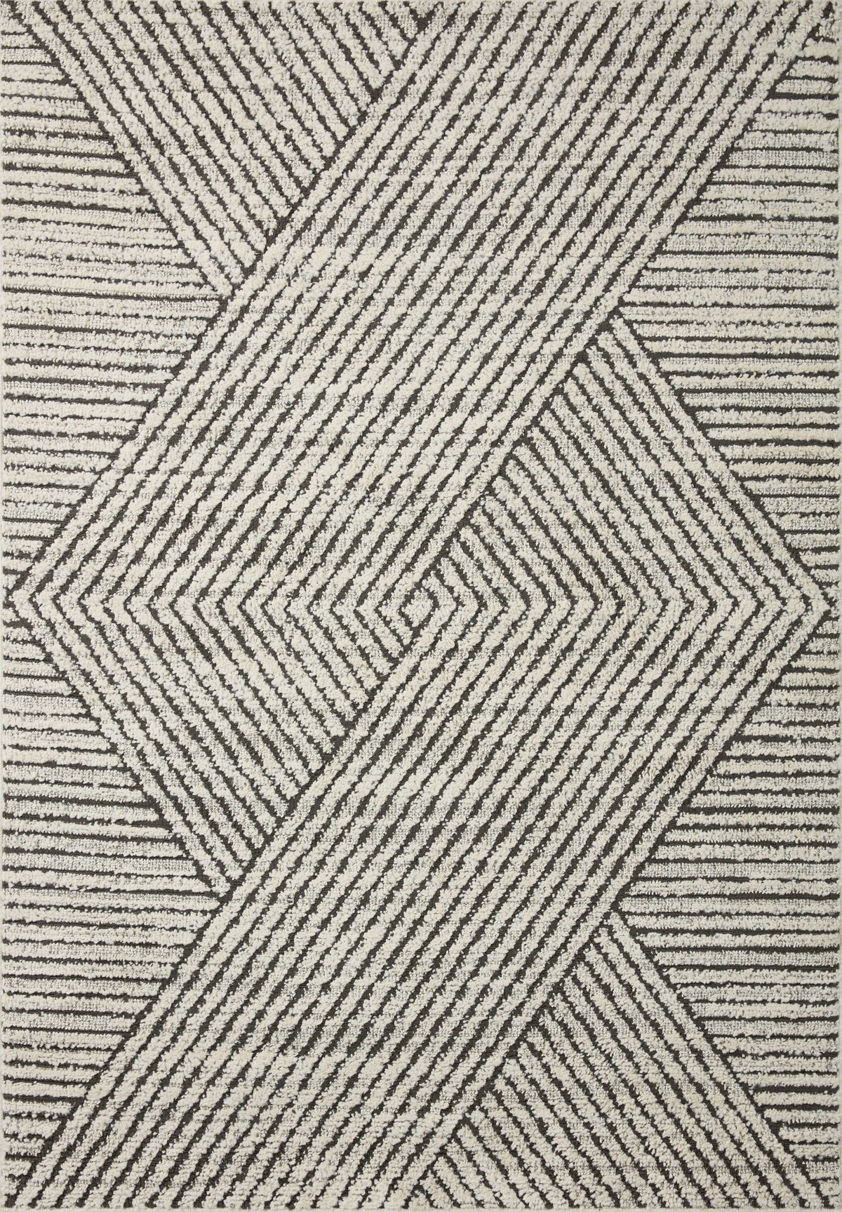 Fabian Charcoal / Ivory (Pattern 6) — a Loloi rug at Laurie Yapp Home.