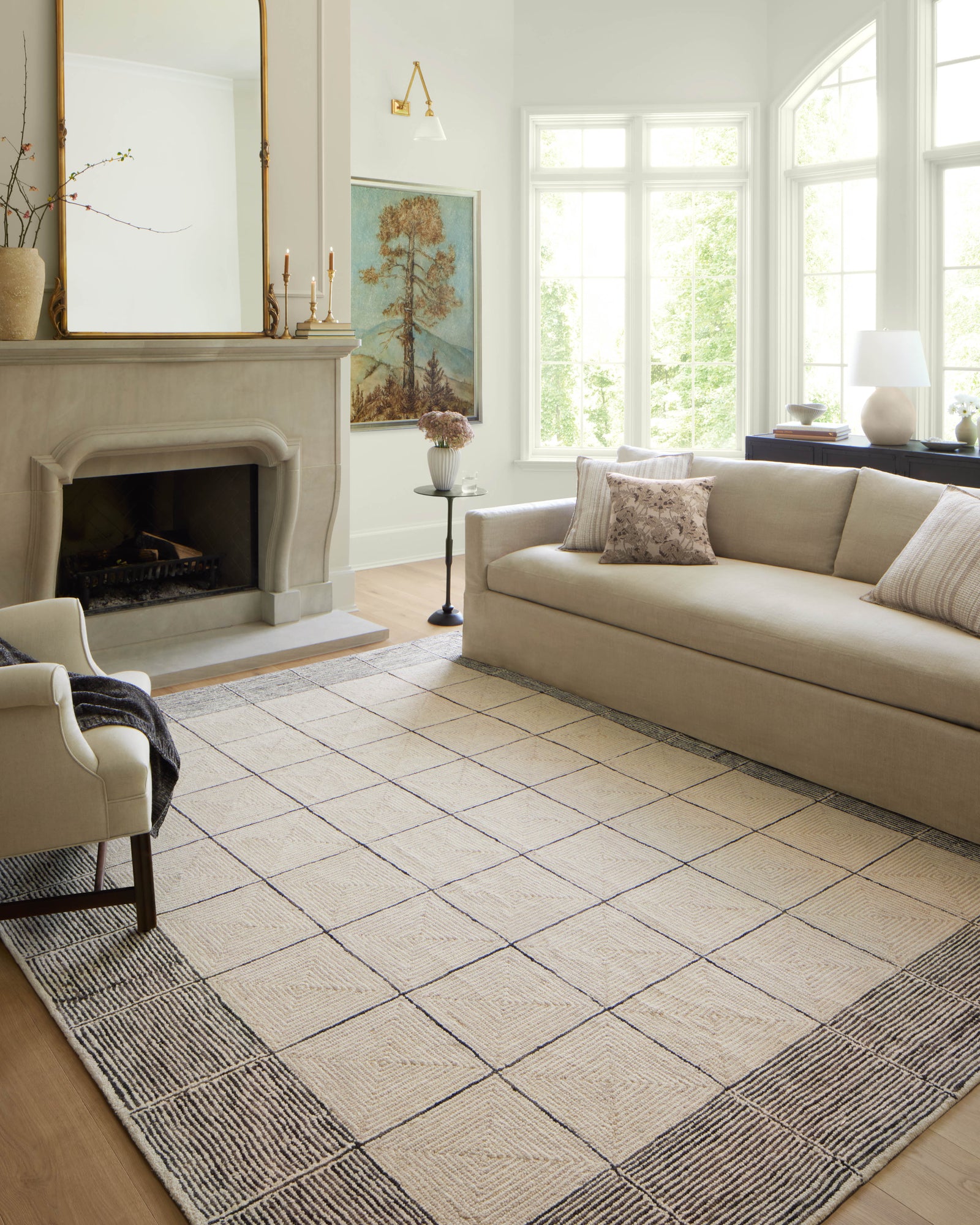 Francis Cream / Black — a Loloi rug at Laurie Yapp Home.