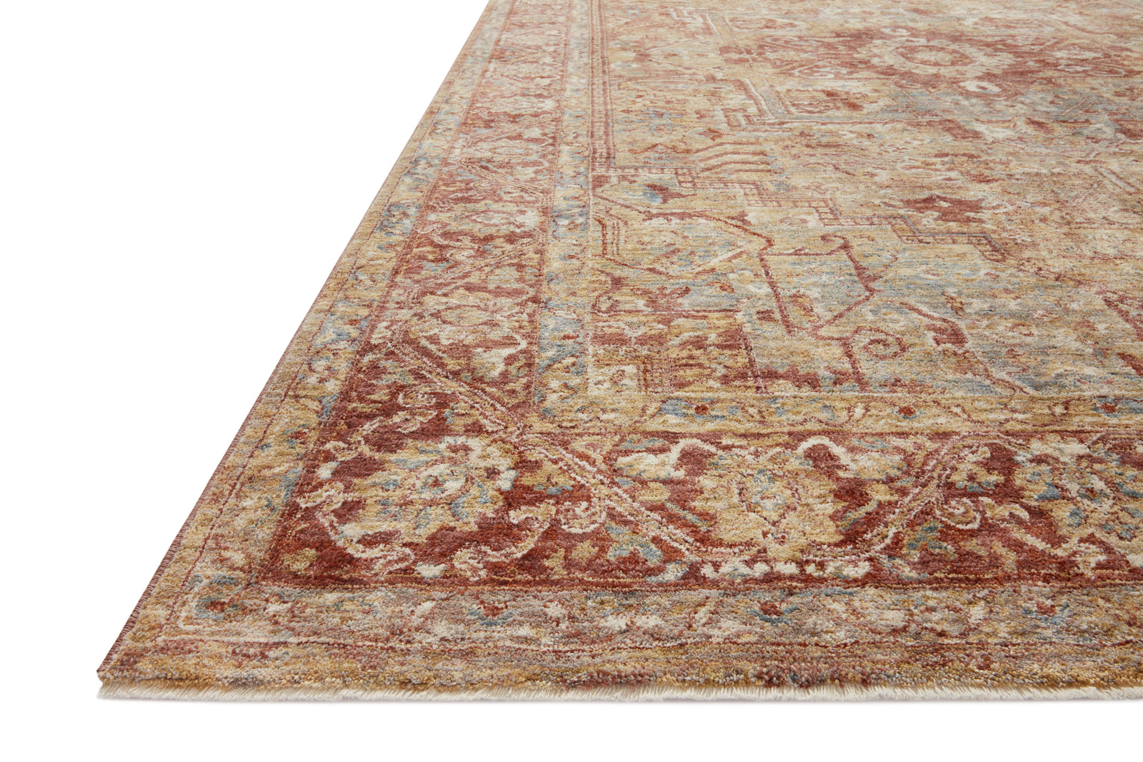 Gaia Gold / Brick (Pattern 1) — a Loloi rug at Laurie Yapp Home.