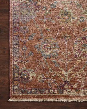 Side view of the Giada Terracotta / Multi rug.