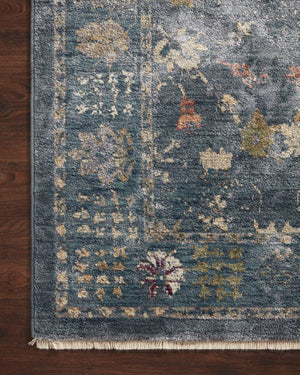 Side view of the Giada Denim / Multi rug.