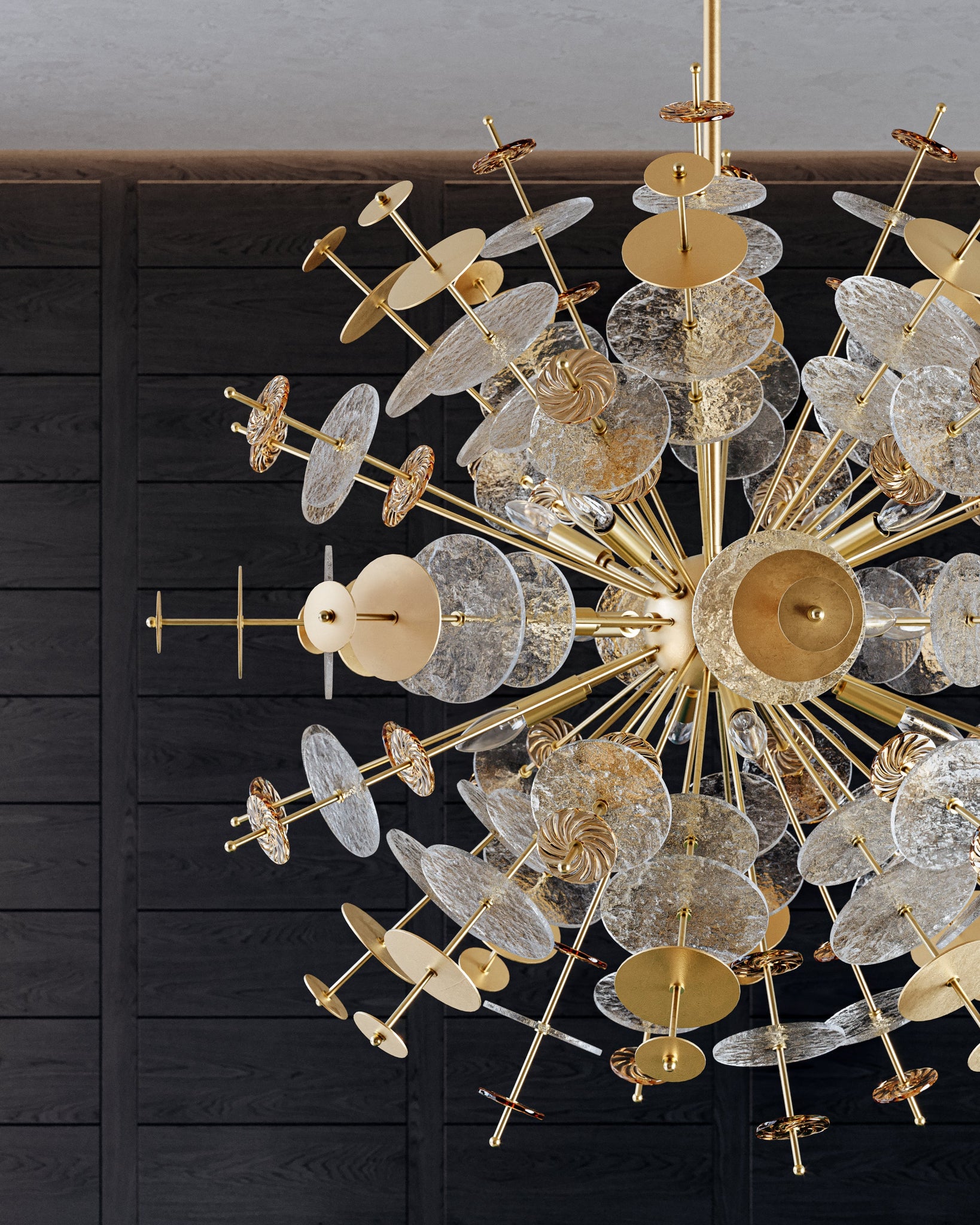 Gleason Chandelier 40.5" styled in a two-story entry for warm, layered light at Laurie Yapp Home.