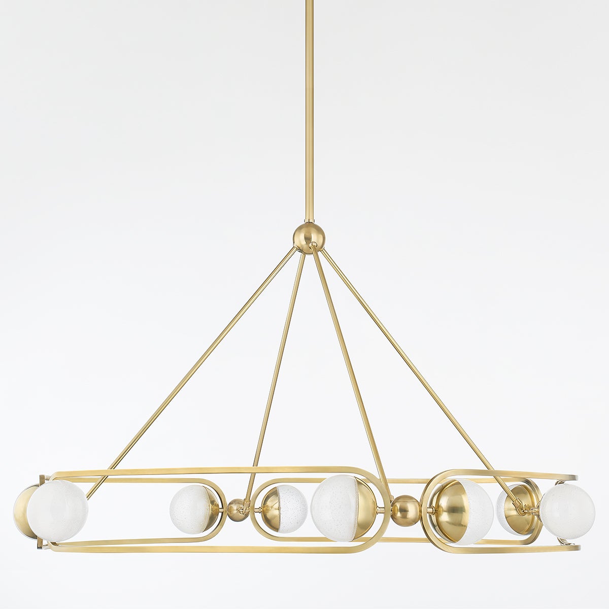 Hartford Chandelier 41" in aged brass — a Hudson Valley chandelier for dining rooms, entries, and living rooms at Laurie Yapp Home.