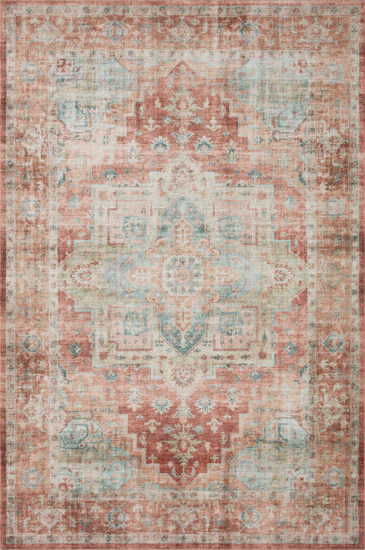 Heidi Terracotta / Aqua — a Loloi rug at Laurie Yapp Home.