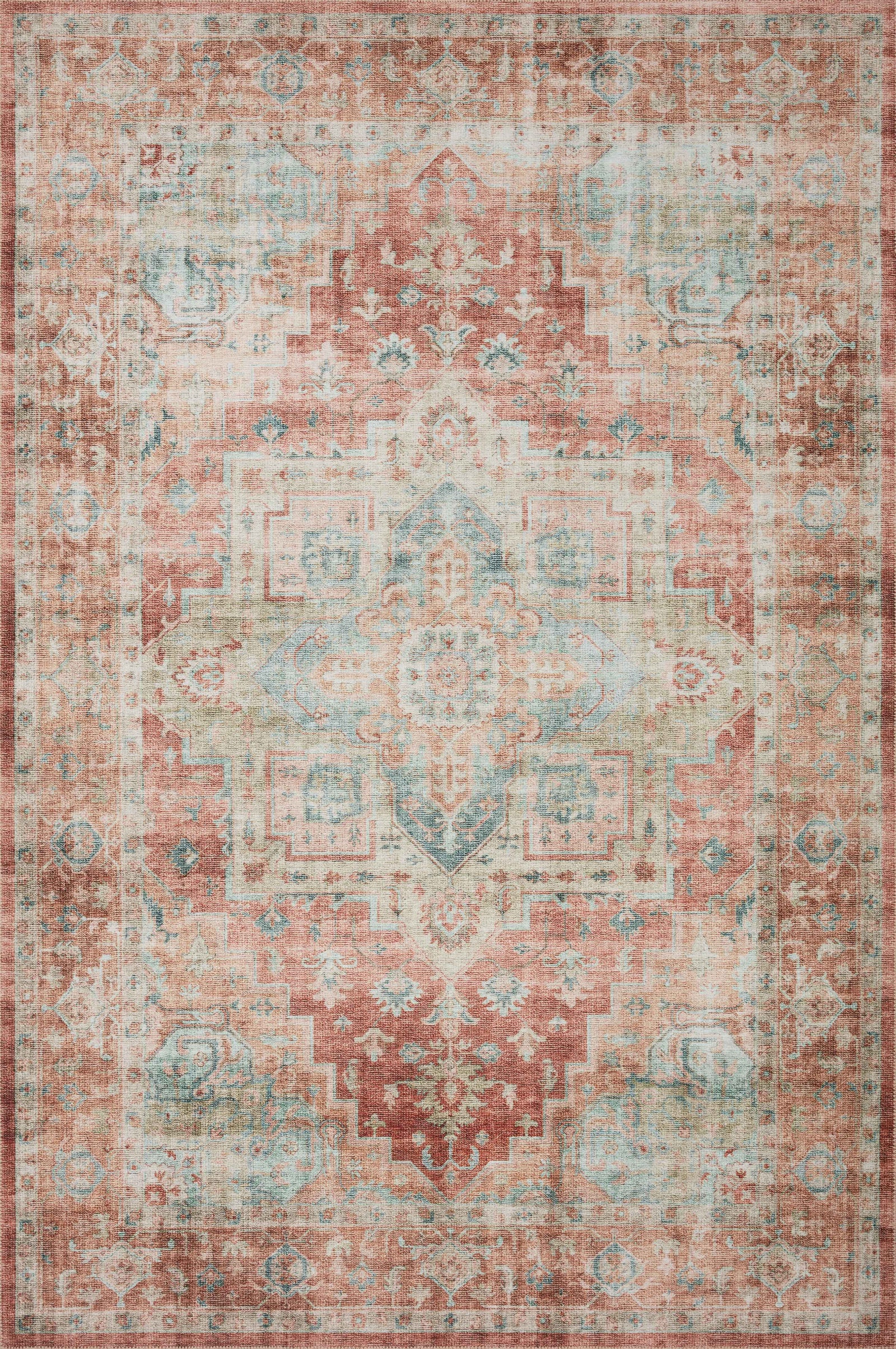 Heidi Terracotta / Aqua — a Loloi rug at Laurie Yapp Home.