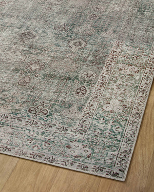 Jules Emerald / Antique Ivory shown from a different angle to reveal its pattern.