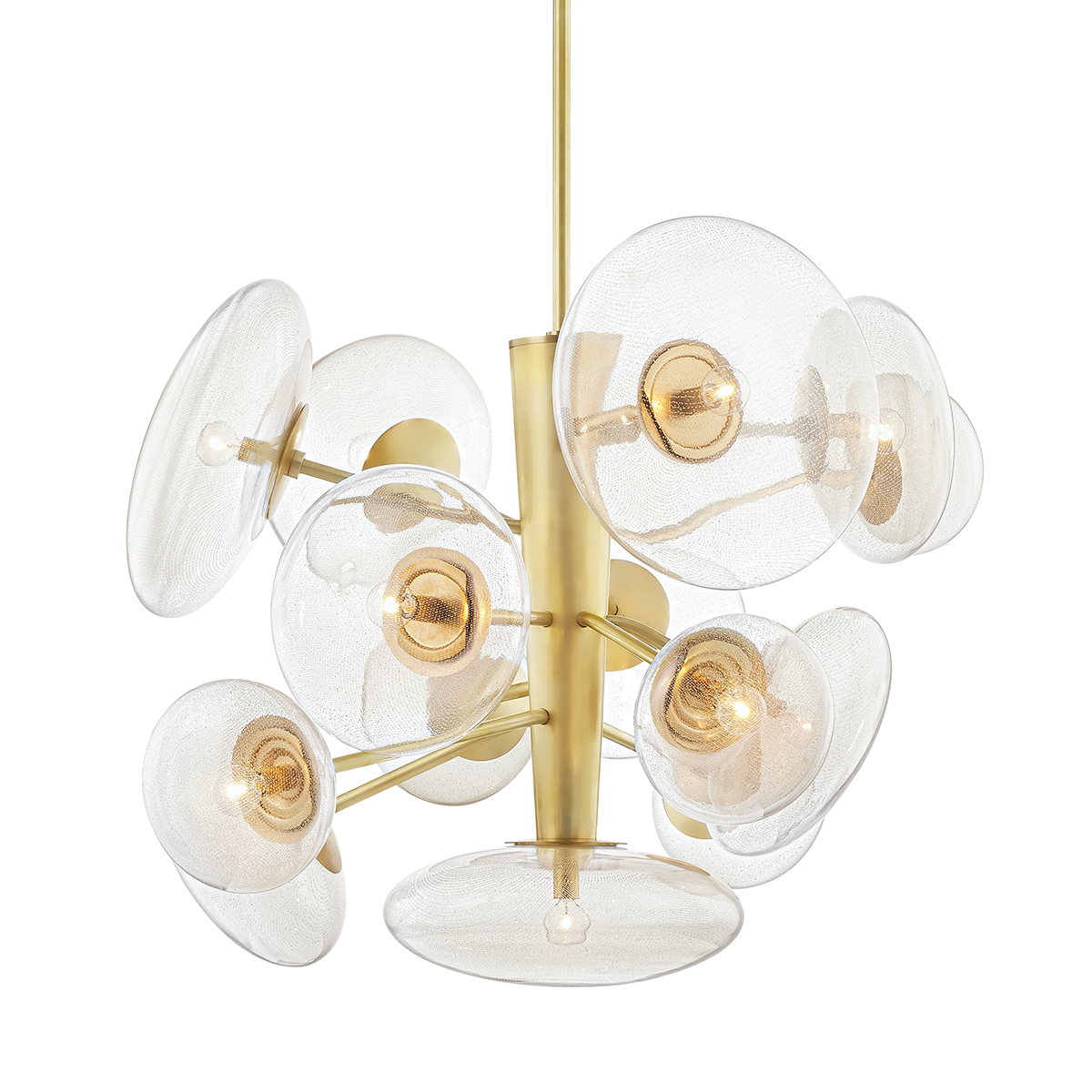 Opera Chandelier 55" in aged brass — a Hudson Valley chandelier for dining rooms, entries, and living rooms at Laurie Yapp Home.