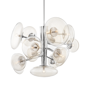 Opera Chandelier 55" in polished nickel shown from a second angle to highlight the frame, arms, and shade detail.