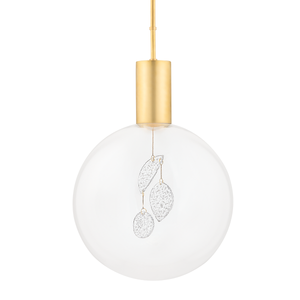 Gio Pendant in aged brass — a Hudson Valley pendant for kitchens, entries, and dining rooms at Laurie Yapp Home.