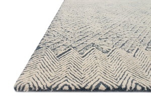 Side view of the Kopa Blue / Ivory rug.