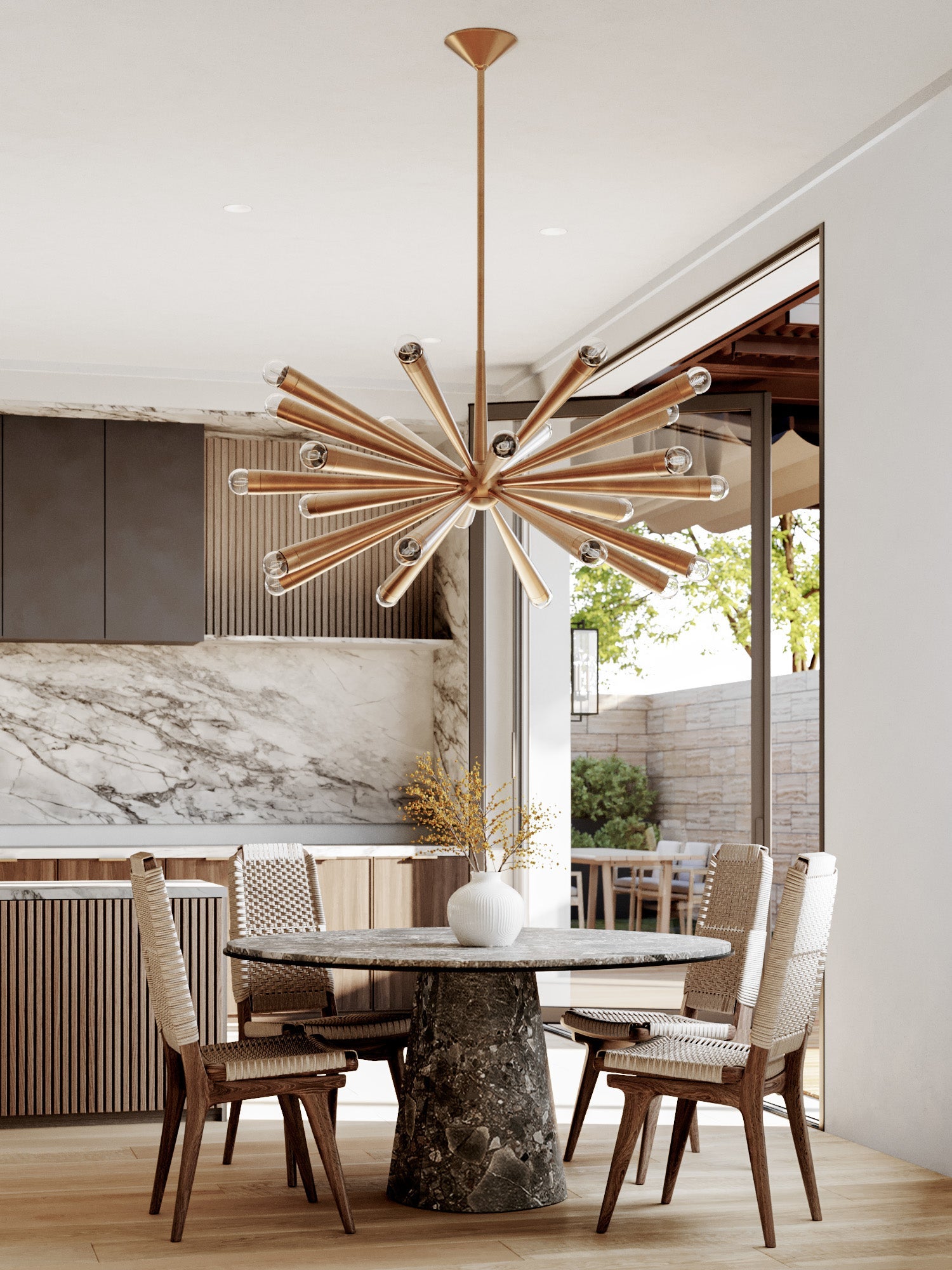 Keanu Chandelier 40.25" styled in a two-story entry for warm, layered light at Laurie Yapp Home.
