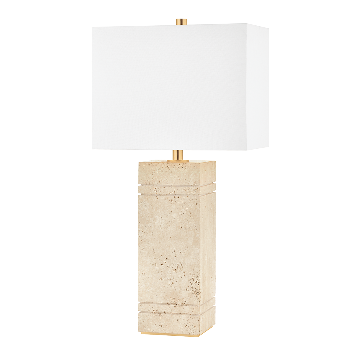 Brownsville Table Lamp 13.75" in aged brass — a Hudson Valley table lamp for living rooms, entries, and bedrooms at Laurie Yapp Home.