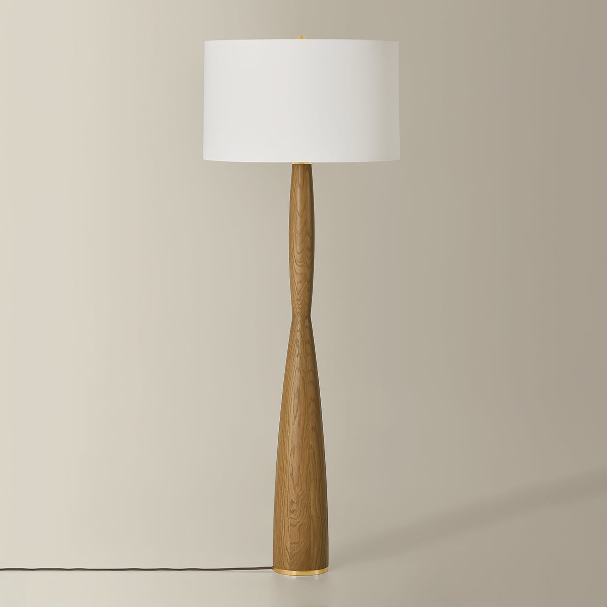 Somers Chase Floor Lamp in aged brass — a Hudson Valley floor lamp for living rooms and reading nooks at Laurie Yapp Home.