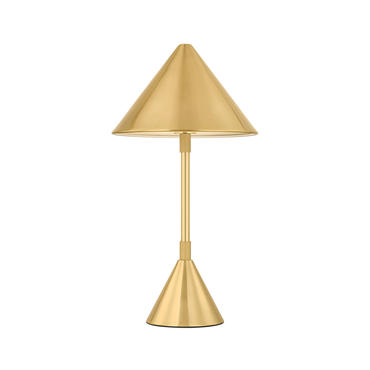 Salma Rechargeable Table Lamp in aged brass — a Hudson Valley rechargeable table lamp for curated interiors at Laurie Yapp Home.