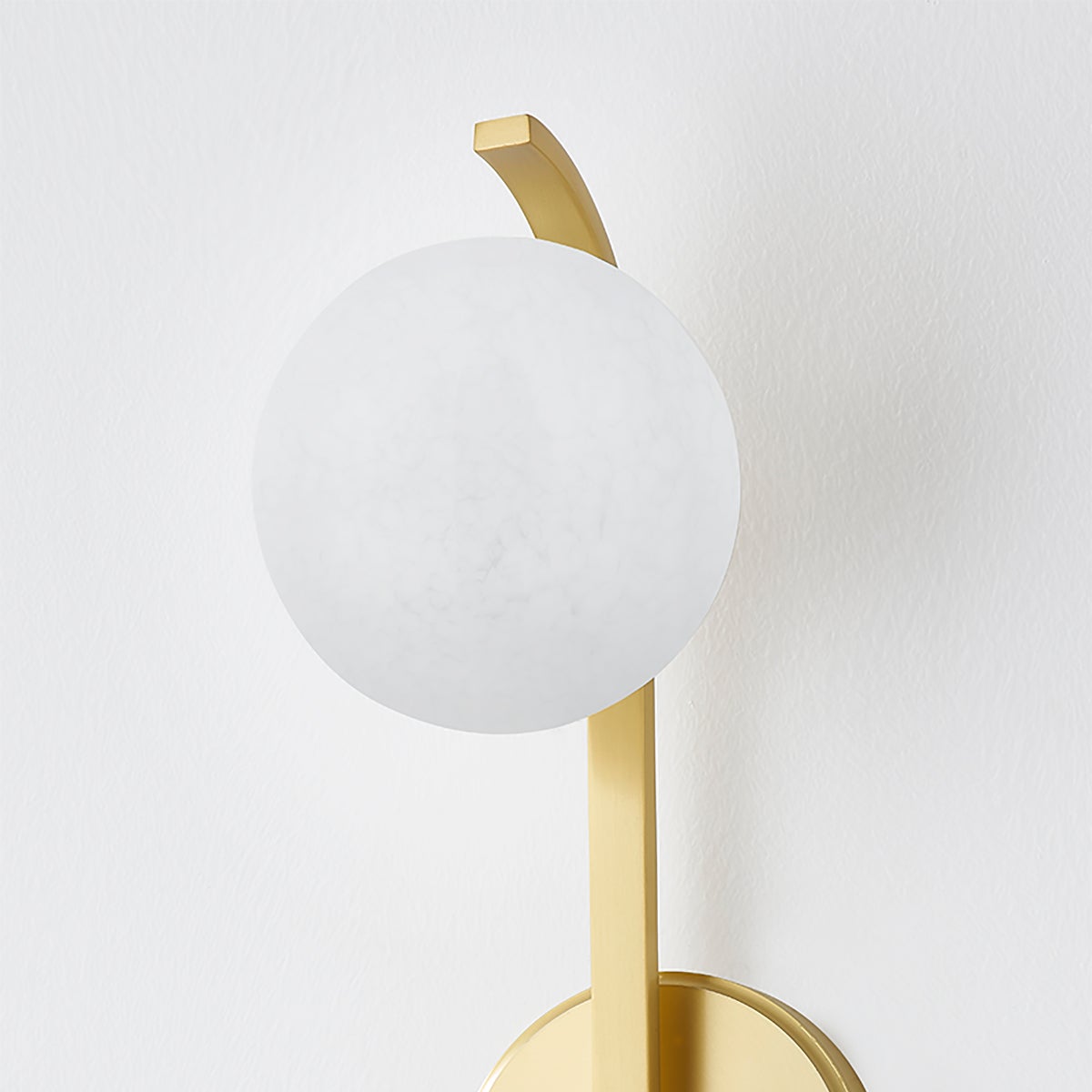 Laval Wall Sconce 4.75" in aged brass shown from the front to reveal the arm curve and shade silhouette.