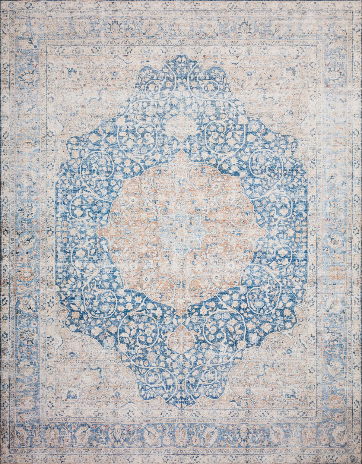 Layla Blue / Tangerine — a Loloi rug at Laurie Yapp Home.
