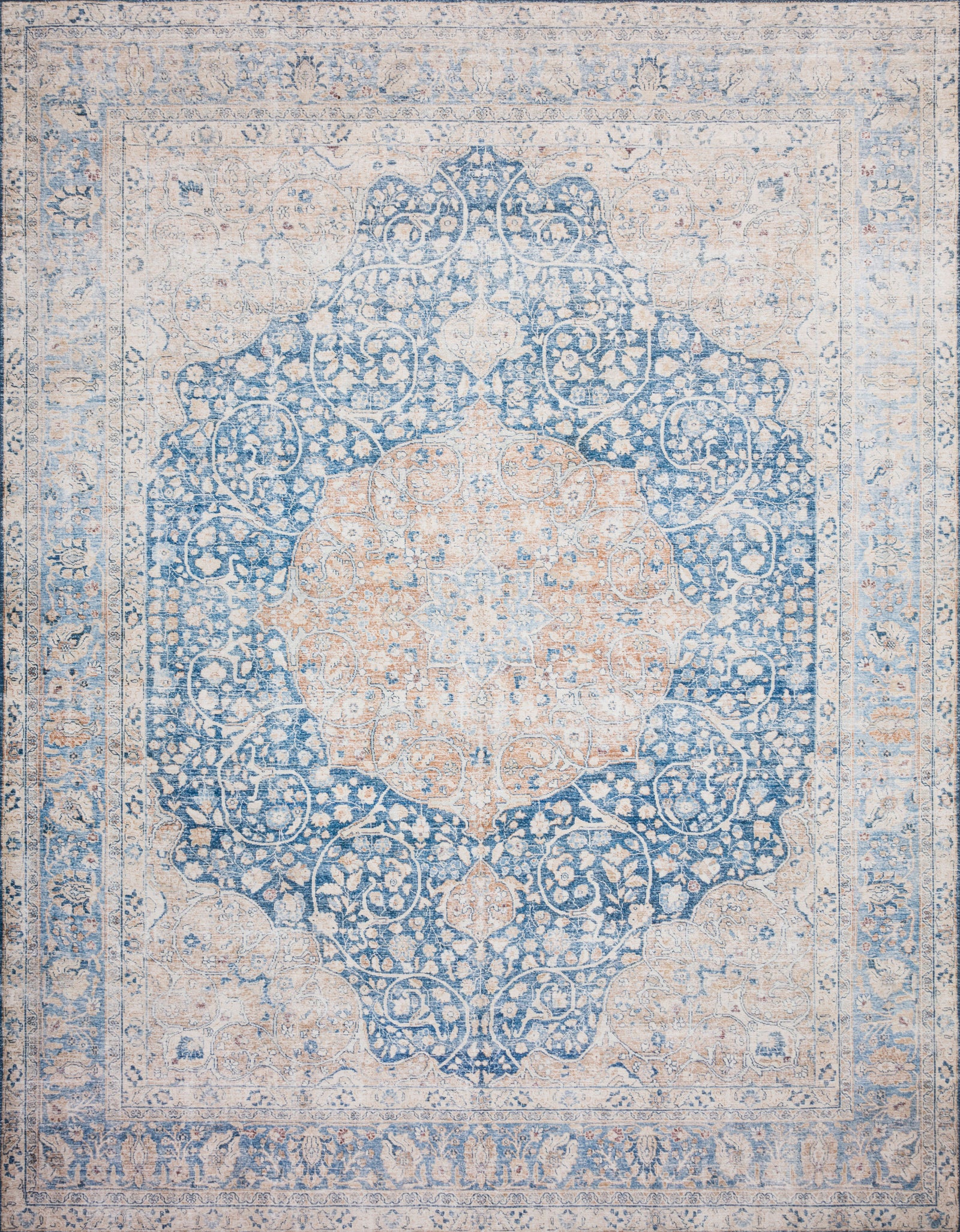 Layla Blue / Tangerine — a Loloi rug at Laurie Yapp Home.