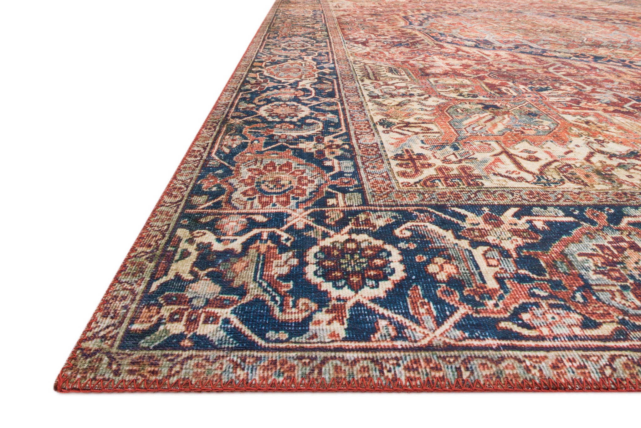 Layla Red / Navy shown from a different angle to reveal its pattern.