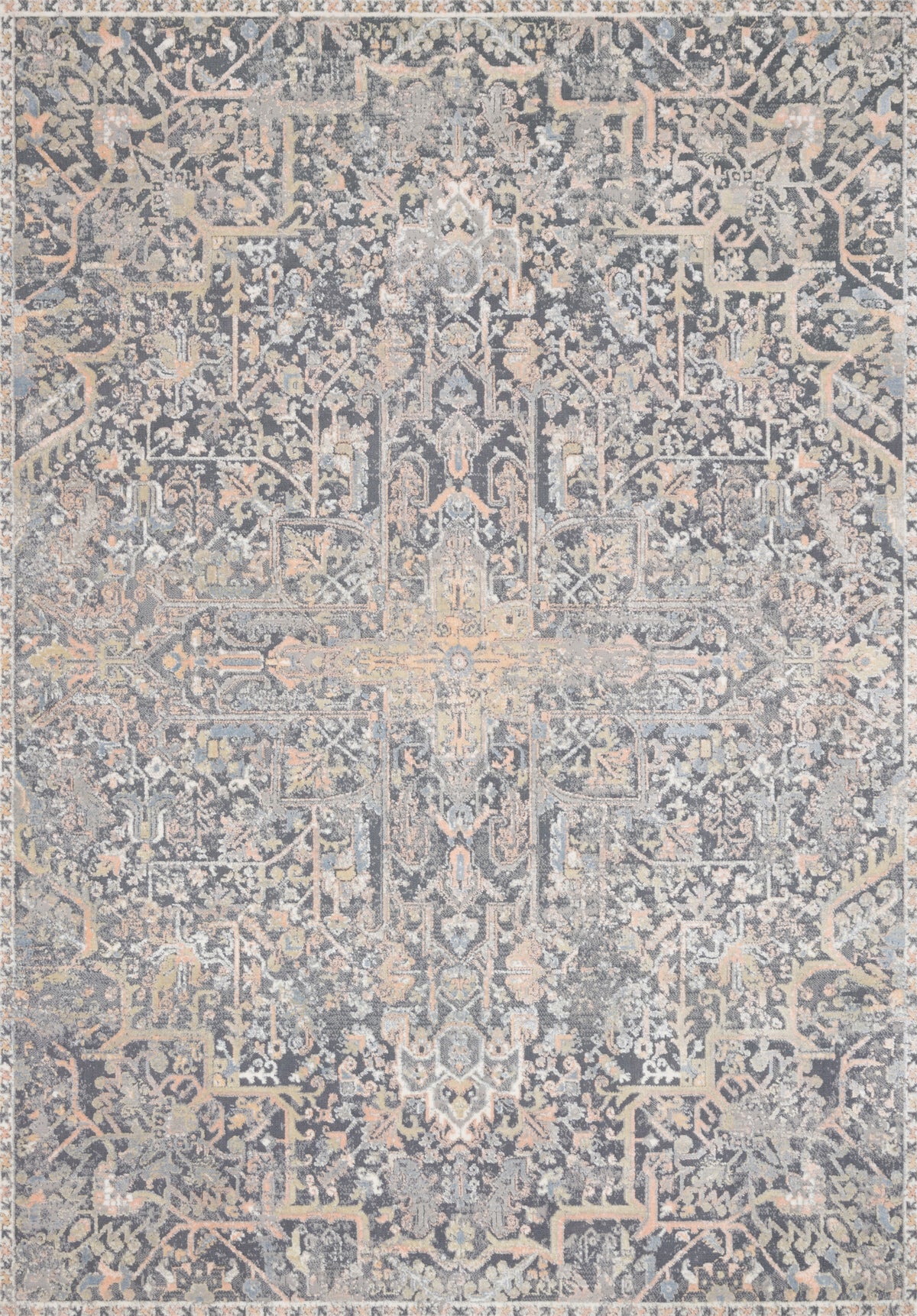 Lucia Charcoal / Multi — a Loloi rug at Laurie Yapp Home.