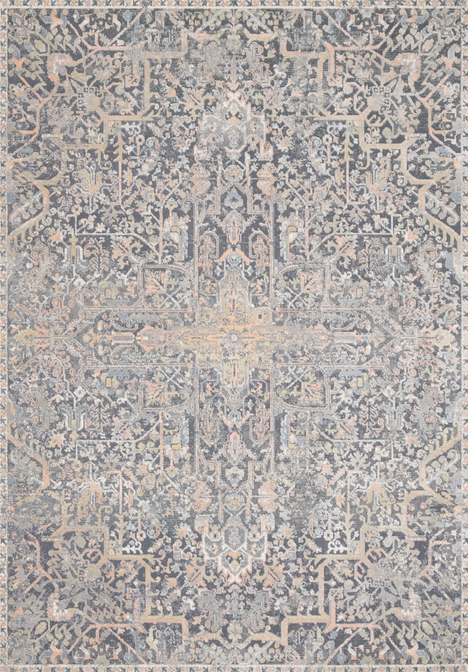 Lucia Charcoal / Multi — a Loloi rug at Laurie Yapp Home.