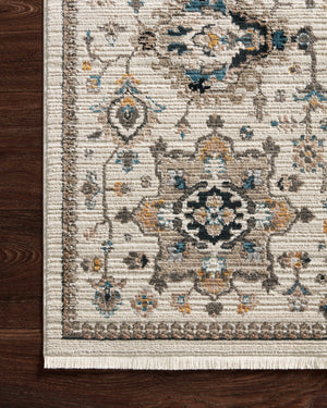 Side view of the Leigh Ivory / Taupe rug.