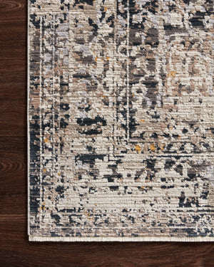 Side view of the Leigh Charcoal / Taupe rug.