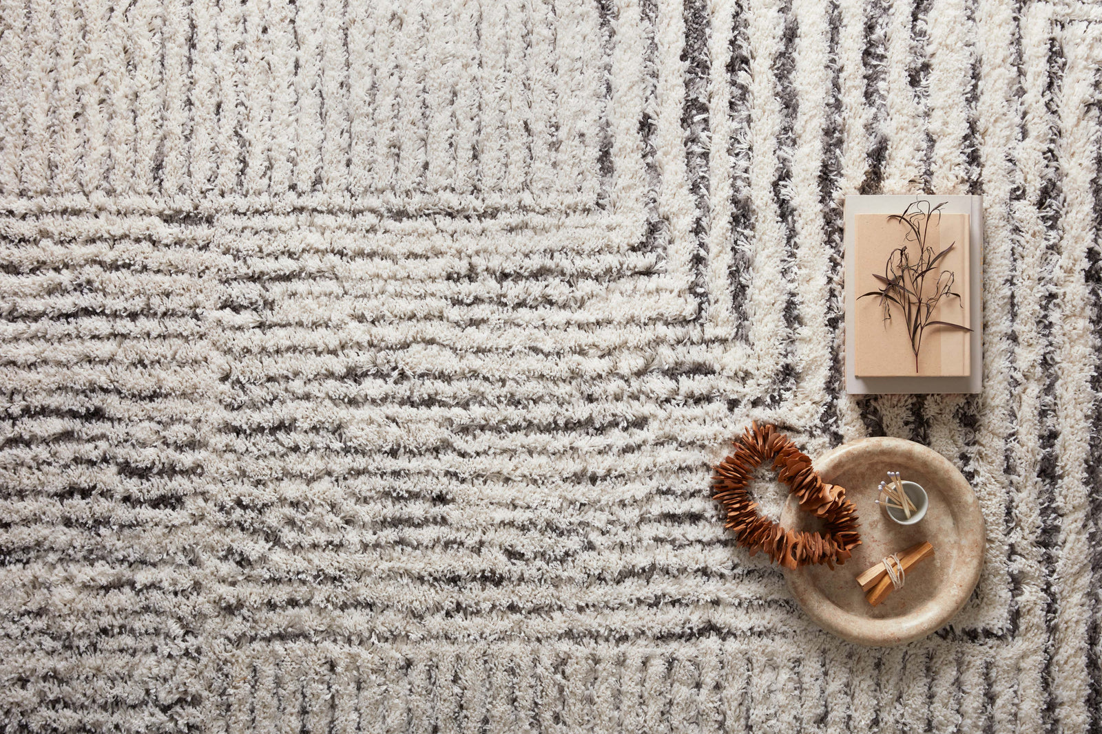Levitt Shag Ivory / Grey — a Loloi rug at Laurie Yapp Home.