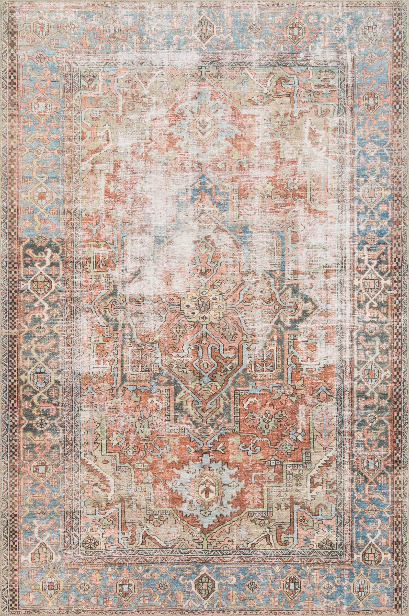 Loren Terracotta / Sky — a Loloi rug at Laurie Yapp Home.