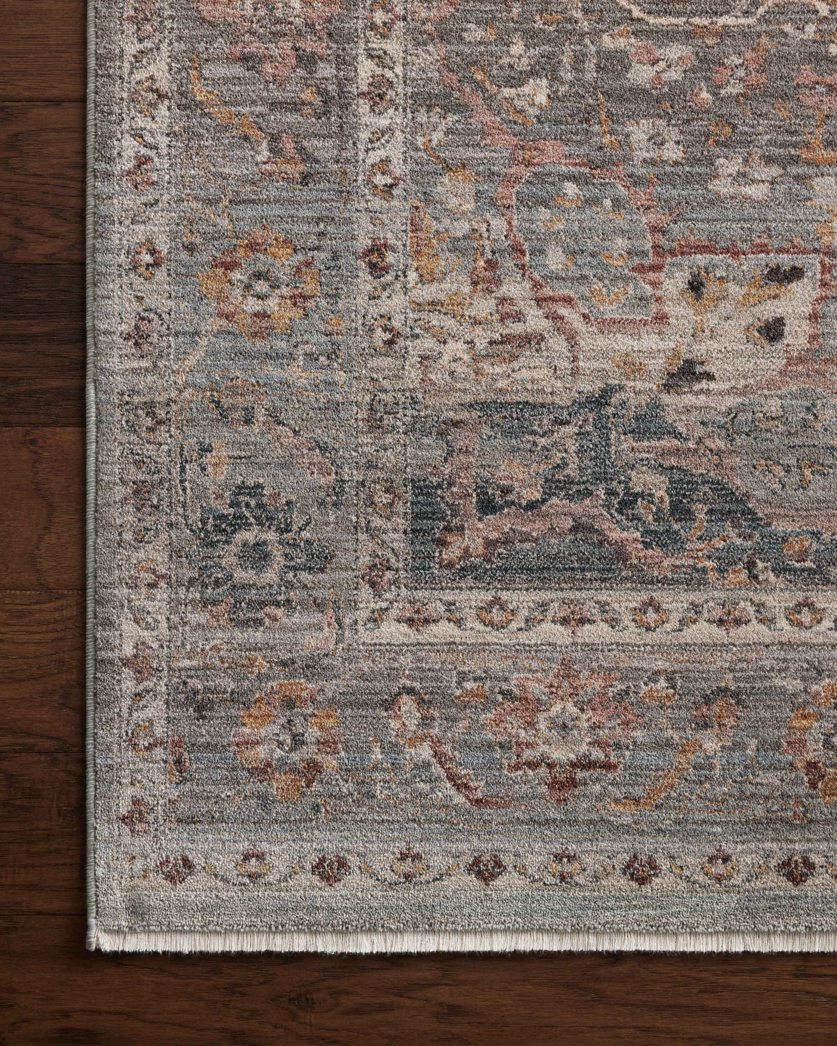 Side view of the Lyra Sky / Multi rug.