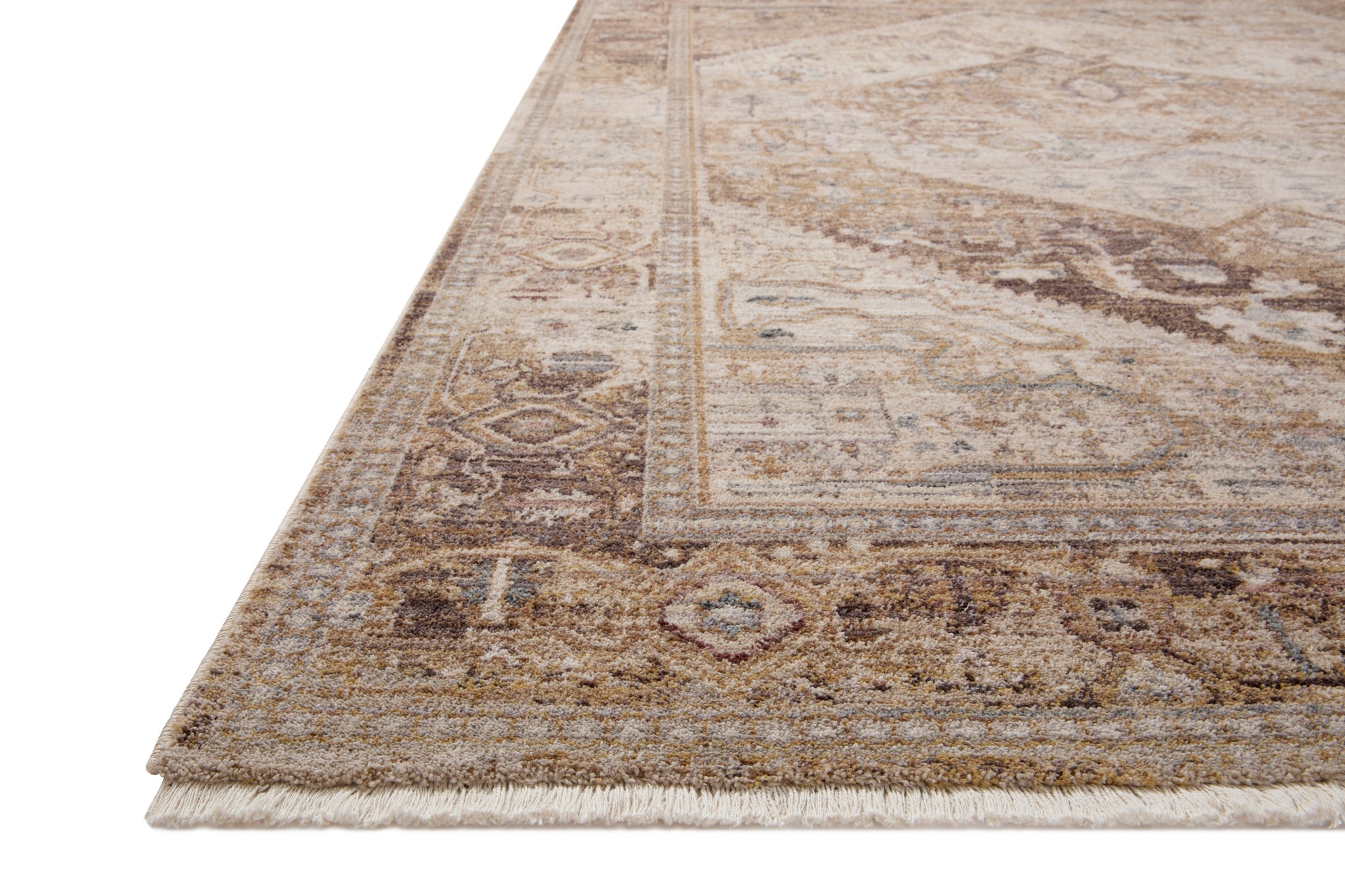 Side view of the Lyra Natural / Mocha rug.