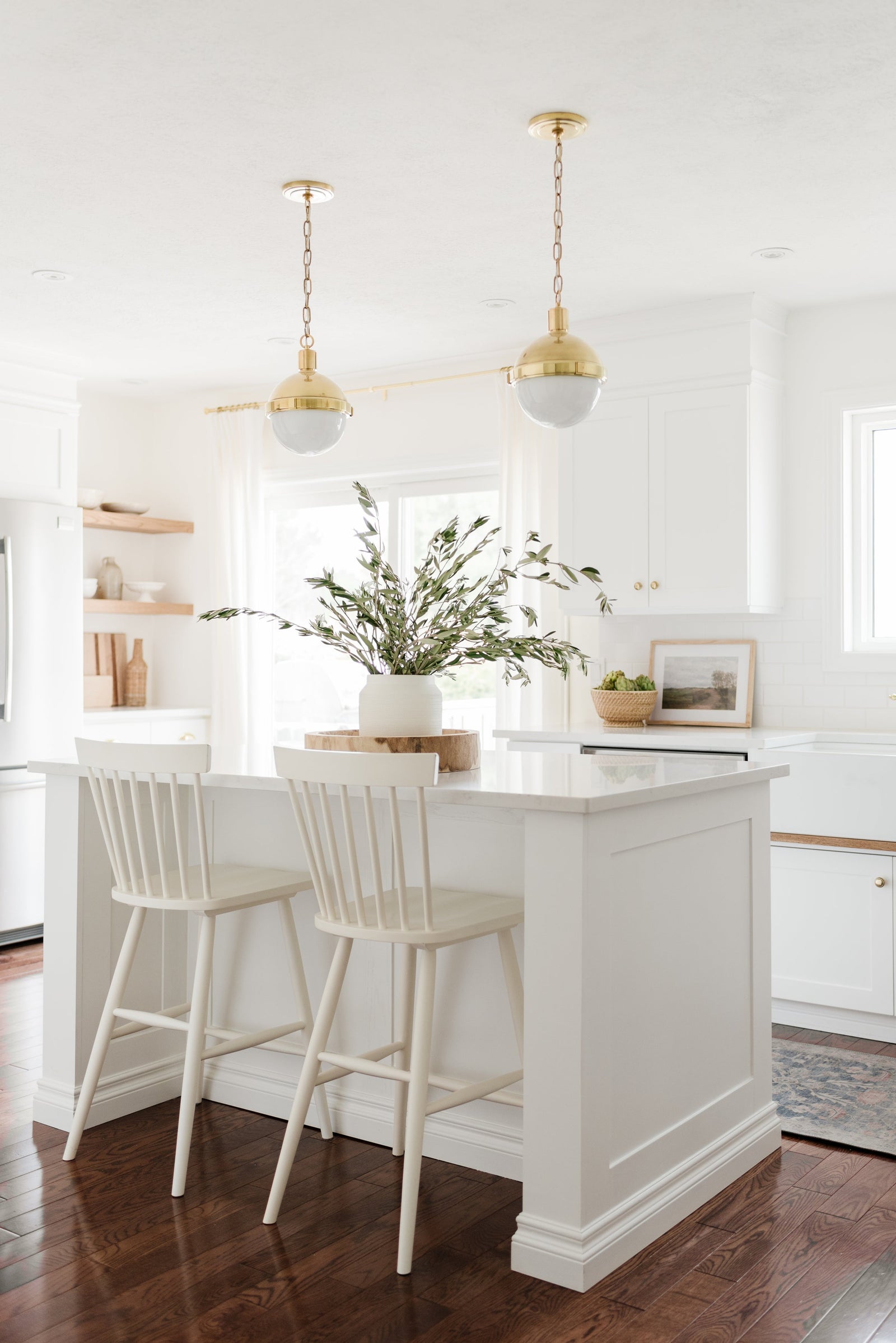 Lambert Pendant 9.5" in aged brass — a Hudson Valley pendant for kitchens, entries, and dining rooms at Laurie Yapp Home.