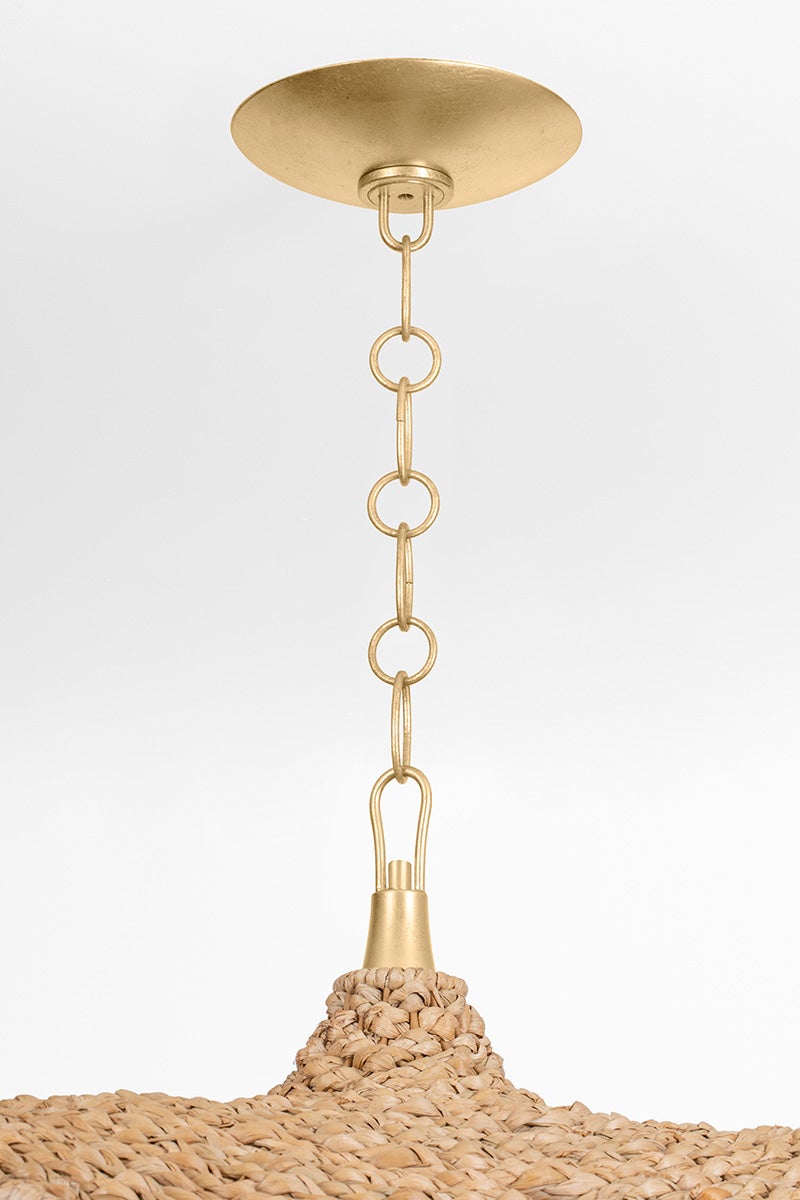Levene Chandelier 58.75" shown from a second angle to highlight the frame, arms, and shade detail.