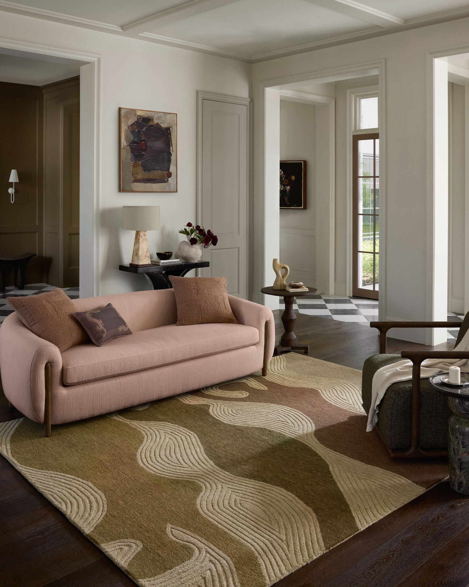 Madi Linen / Multi shown from a different angle to reveal its pattern.